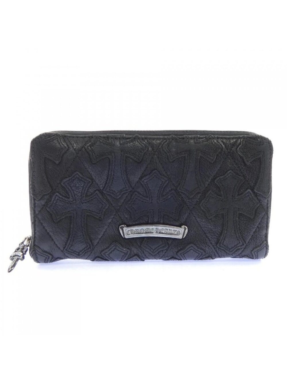 Chrome Hearts Rec Zip Quilted Cemetery Cross Wallet